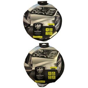 Auto Drive Twist Sun Shade Dual Skull Design 2-Piece Set 31.5" X 28.5" Universal
